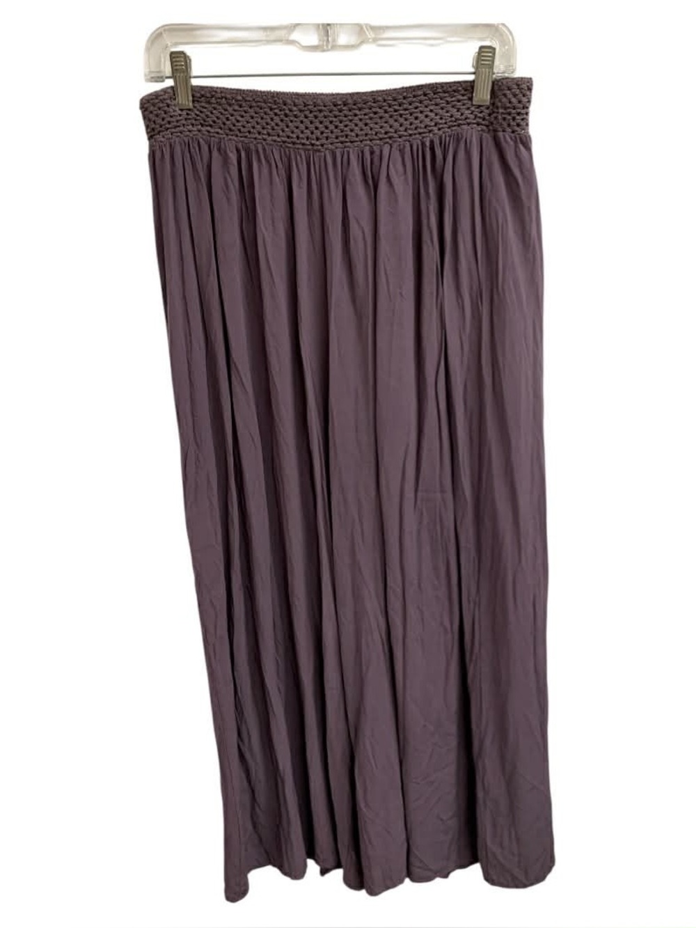 Alina Women's Smocked Waist Maxi Skirt - Mauve Purple Size M